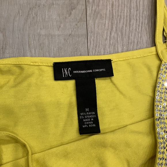 INC Yellow and White Tank Top Dress - Picture 4 of 6